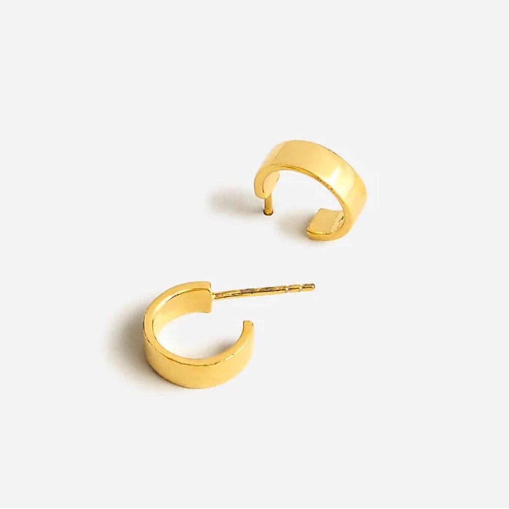 J. Crew NWT Demi-Fine 14k Gold-Plated‎ Mini-Hoop Earrings